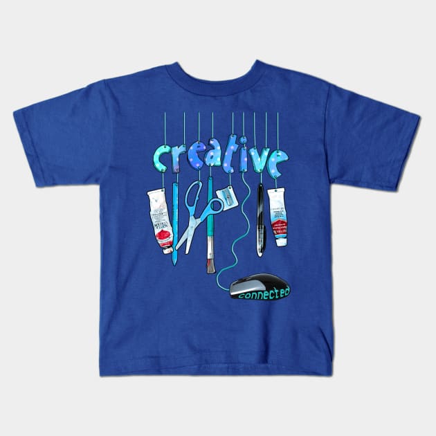 Connected Creative in Blue Kids T-Shirt by micklyn